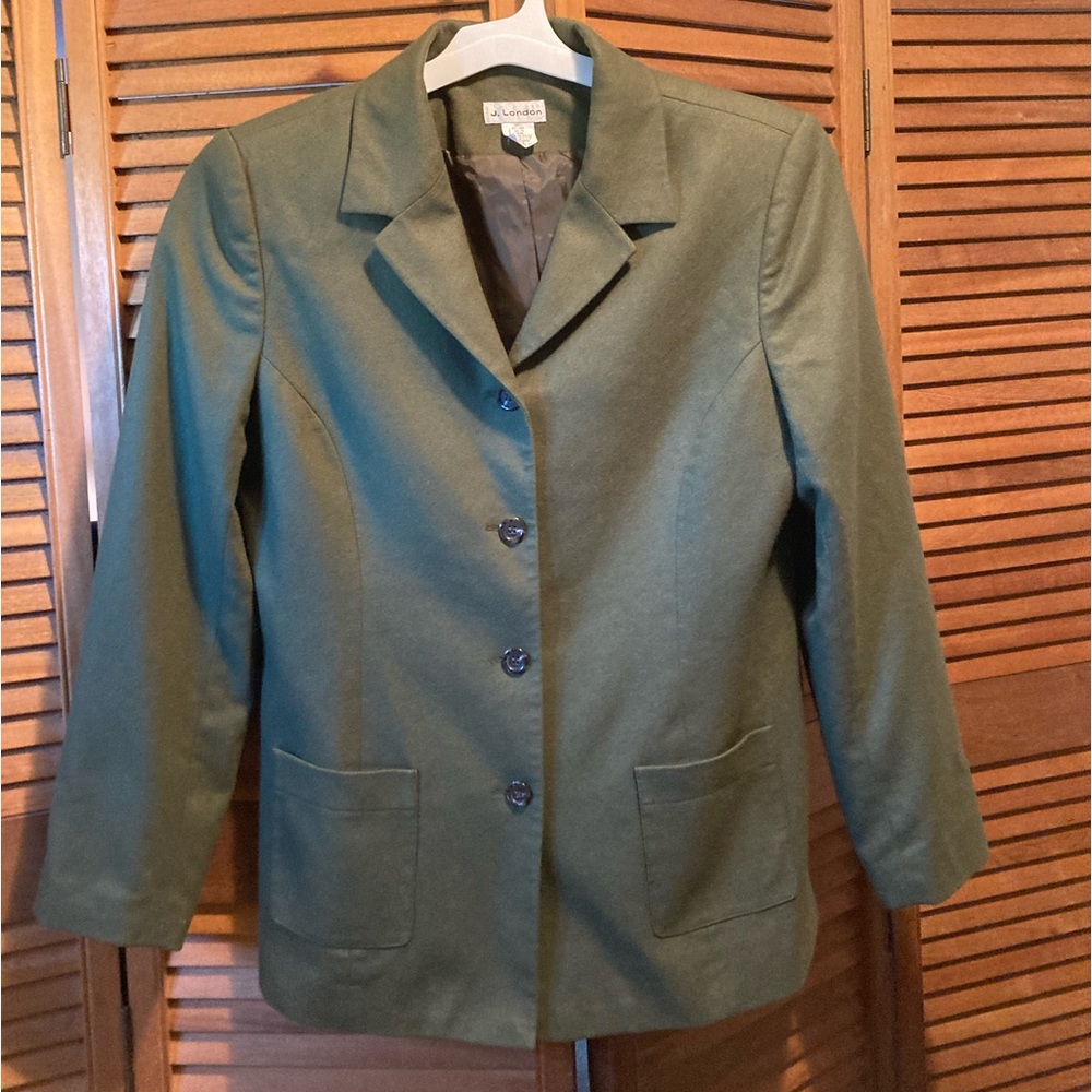 J. London Olive Green Wool Blazer